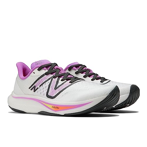 New Balance Women's FuelCell Rebel V3 Running Shoe, White/Cosmic Rose/Blacktop, 5 Wide