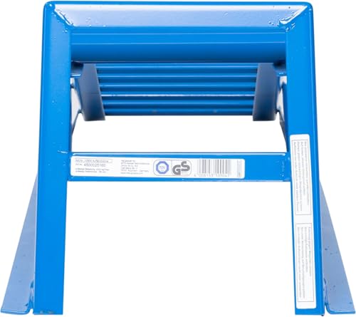 cartrend 10904 Auffahrrampe, blau, Tragkraft 1000 Kg, für Reifen bis 195mm Breite, mit Überfahrschutz 1 Stück, Hebebühne, KFZ Rampe, Auffahrbock, Hebeplattform,