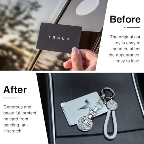 Image of for Tesla Key Card Holder Bling Key Chain Card Key Holder for Model S /X /3 /Y Cybertruck Keychain