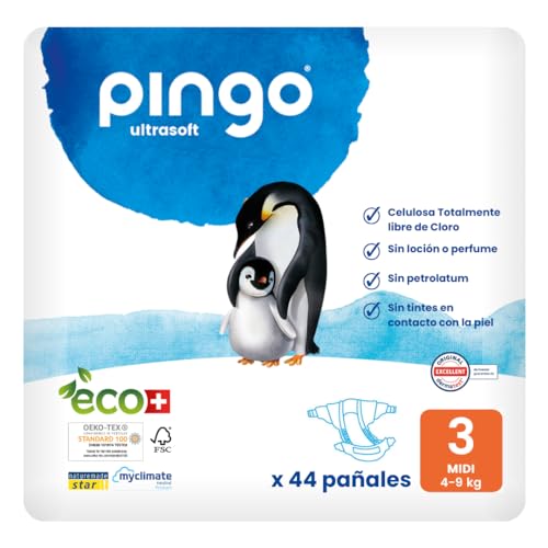 Pingo Pañales Talla 3 Midi (4-9 kg) - Caja de 44 Pañales