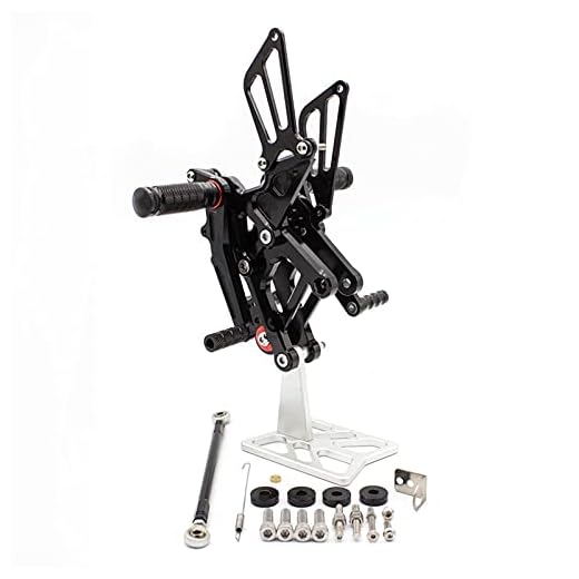 Motorcykel CNC justerbara fotpinnar, Kompatibel med hon-da CBR150 CBR 125 150 2011-2017 CNC Justerbar motorcykel Readset bakre uppsättning fotpinnar fotstöd (Färg : Silver)