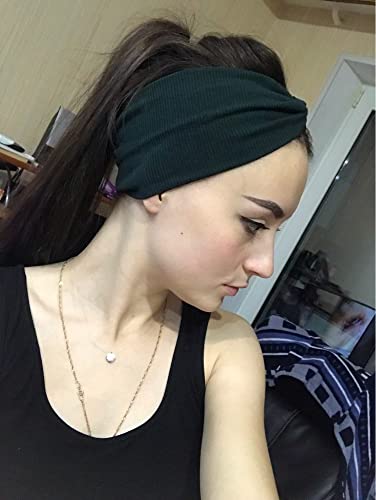 Image of DRESHOW 8 Pack Headbands for Women Yoga Knotted Headbands Elastic Criss Cross Hair Accessories Sports Head Wrap Non Slip