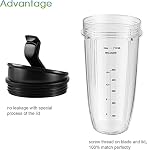 2-Pack 24oz Blender Replacement Cups with Sip & Seal Lids, Compatible with Single-Serve Blenders BL450 BL454 BL456 BL480 BL481 BL482 BL490 BL640 BL642 BL682