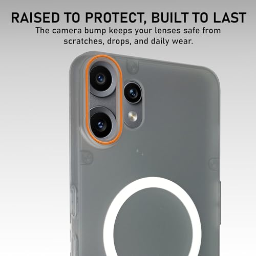 Image of Compatible for CMF by Nothing Phone 2 Pro Frosted Translucent Hard Back | Only Compatible with Wireless Magnetic Accessories | Thin and Slim Magnetic Back Cover (Clear)