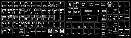 4Keyboard Commodore 64 Non-Transparent Keyboard Stickers On Black Background #TOP1