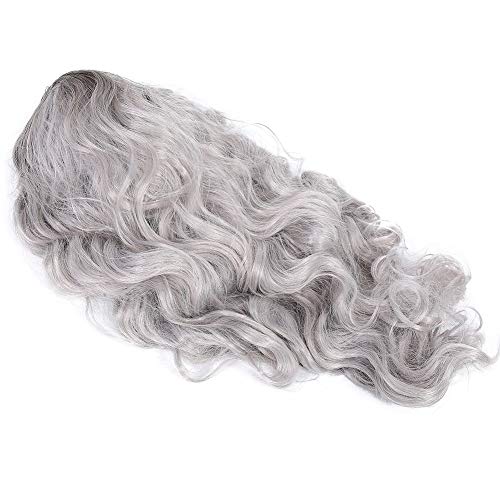 Perucas prateadas de cabelo ondulado, perucas femininas longas para estudantes em cabeleireiros, bon
