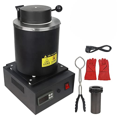 LYDZUSDP Gold Melting Furnace,3 KG Black Electric Digital Smelting Furnace,1150? /2102 ? Smelter Kiln Kit,Casting Refining Jewelry Precious Metals Gold Silver Copper Aluminum
