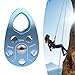 Zxpjkyu 22kN Single Rope Pulley Block Portable for Caving Lightweight Accessory Bearing Hole Hitch Aluminum Alloy, Blue