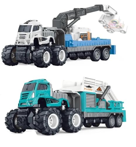 Image of 1:43 Metal Toys Alloy Diecast Truck Set Toy, Diecast Miniature Car Model (Pack Of 2) (Airport Ladder & Food Lighting Truck, Multi Color)