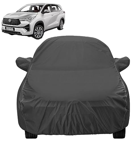 Image of Auto Hub Car Cover Compatible with Innova HyCross with Mirror Pocket, Dustproof, Heat Resistant, Triple Stitched, Innova HyCross Car Cover- Grey