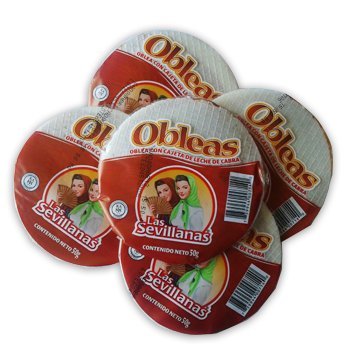 Large Obleas with Cajeta (25 Delicious Wafers with Goat's Milk Candy)
