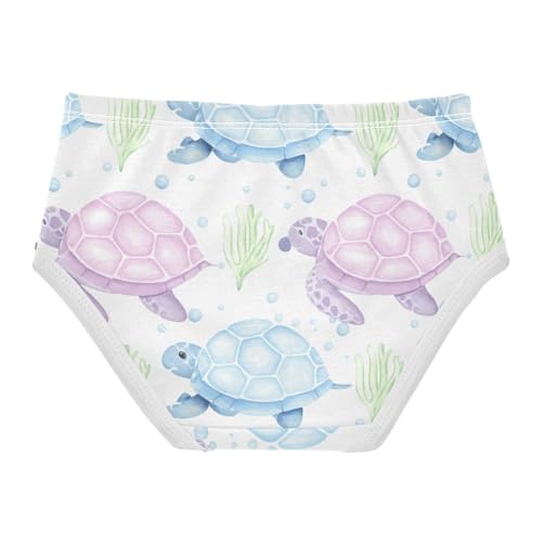 Cotton Girls Underwear Toddler Watercolor Sea Turtles Pastel Girl Panties Cute Personalized Kids Briefs Undies 2t2