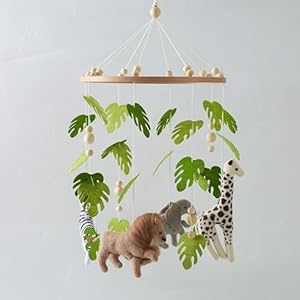 EERKEOD Baby Crib Mobile Baby Nursery Mobile Handmade Felt Forest Animal Mobile for Baby Boys and Girls Woodland Nursery Decor for Infant Bedroom Hanging Gender Neutral Baby Stuff