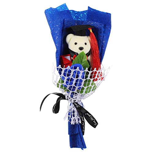 Veemoon Graduation Bear Bear Fleur Cadeau Bouquet: Graduation Farted Animal Bear Poupées Rose Flower Bouquet pour 2022 High School Colley Fête de La Fête Cover