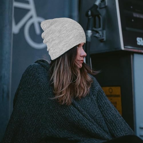 Image of Rosoz Unisex Beanie Winter Knitted Skull Cuffed Soft Warm Hat for Men /Women Slouchy Ski Watch Cap
