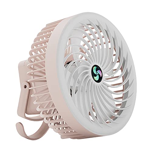 Ventilador de camping y escritorio USB de 3 velocidades con luz LED blanca para verano
