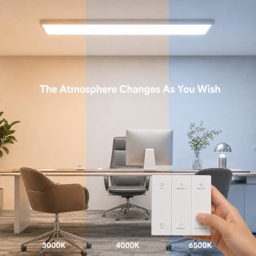 Image of AIKVSXER 1x4 LED Flat Panel Light Surface Mount, 2.4G Switch & App, 6 Pack