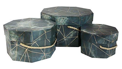 Boîtes-cadeaux rigides rangement marbre bleu pour salon et bureau