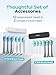 COSLUS C40 Sonic Electric Toothbrush for Adults: 47000 VPM for Deep Cleaning & Whitening with Travel Case - 5 Modes for Sensitive Teeth & Braces, Wireless Charging, 6 Brush Heads, Black & Green (2PCS)