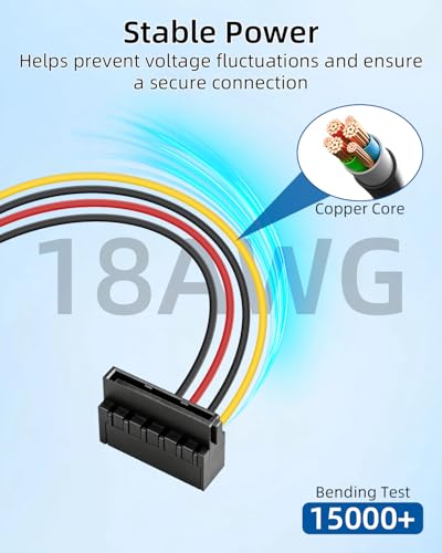 Cable adaptador de poder 6 Pin a Dual SATA 15Pin + SATA 6Pin miniatura 5