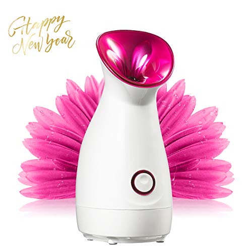 Preisvergleich Produktbild Gesichtssauna Gesichtsdampfer Dampfbad Gesichts Sauna Porenreiniger Facial Steamer Professionelle Nano Ionic Gesicht Dampfgerät Zuhause Luftbefeuchter für Gesichtspflege Porenreinigung Rosa
