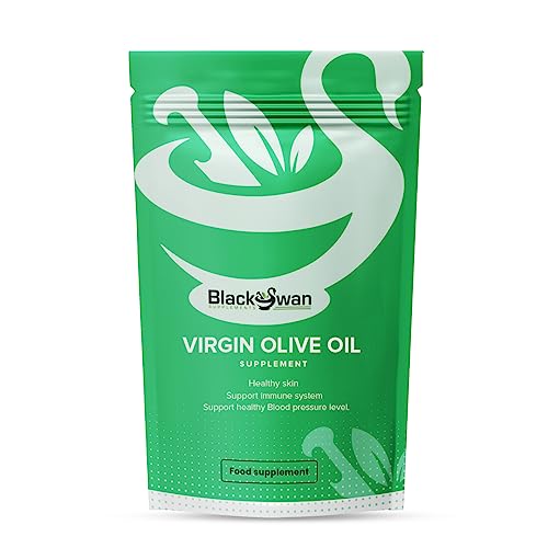 Black Swan Virgin Olive Oil Softgels - 1000mg Cold Pressed Antioxidant Formula for Skin Care and Lipid Routines - Daily Mediterranean Lifestyle Wellness Natural Supplement - 30 Softgels 1 Month Pack