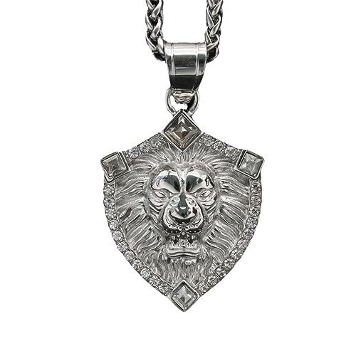 Pendentif lion punk rock avec sa chaîne de 60 cm pour sublimer un look hip-hop urbain