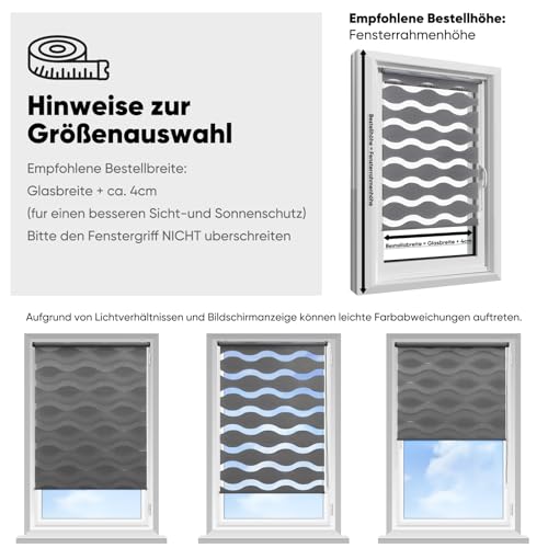 Sekey Doppelrollo Wellen Klemmfix ohne Bohren für Fenster, Doppelrollo 130 cm breit, Duo Rollo Welle Jalousie Sonnenschutz, 130x150cm… – Ansicht 5