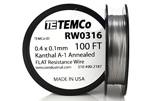 TEMCo Flat Ribbon Wire 0.4mm x 0.1mm 100 Ft Resistance A-1