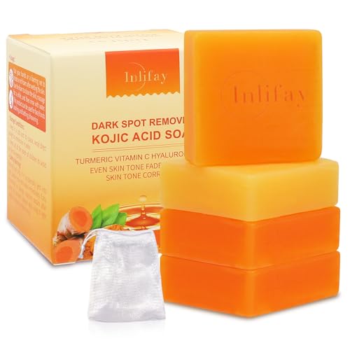 Inlifay Turmeric Soap for Dark Spots: Kojic Acid...