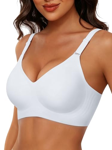 Image of Wireless Bras for Women Jelly No Underwire Push Up Seamless Comfort Full Coverage Supportive Soft Everyday Tshirt Bra