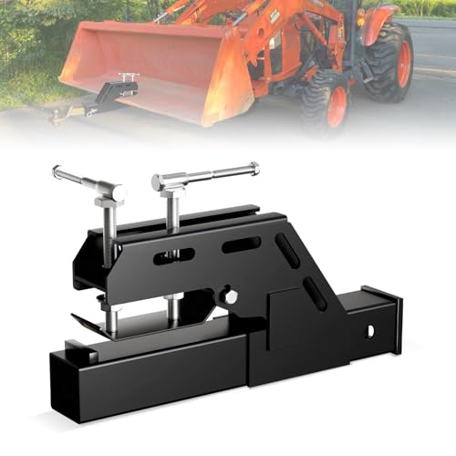 Nautykiks Upgraded Clamp On 2 Bucket Ball Tractor Trailer Hitch Receiver Compatible with Kubota Tractor Bucket Hitch Attachment Accessories Black
