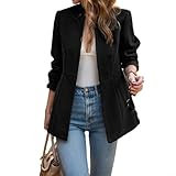 Aprilsunnyzone Abrigo de mujer Slim Fit Jacquard Patchwork Temperamento Viaje Versátil (M Negro)