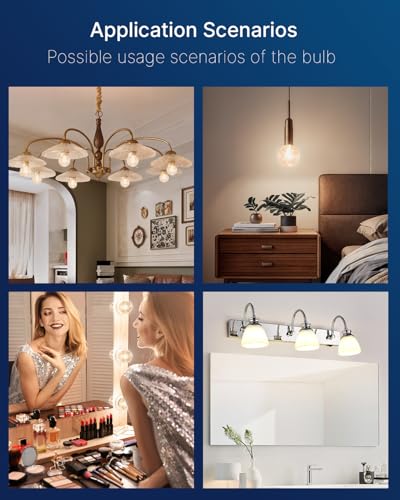 Image of FLSNT G25 LED Globe Bulbs, 40W Eqv, 400LM, 2700K Soft White, E26, 8 Pack | Dimmable, CRI90+, clear glass, UL listed, instant on, for bathroom vanity, mirror lighting, living room