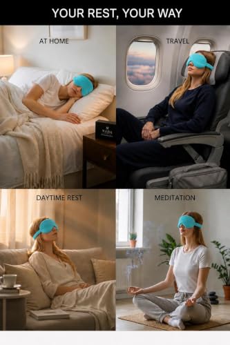 Image of Eye Mask for Sleeping for Women, Velvet Super Soft Sleep Mask Blind Fold for Comfortable Sleep, Travelling, Meditation & Relaxation, Eye Pad for Girls, Blind Fold for Sleeping - Sky Blue (Pack of 1)