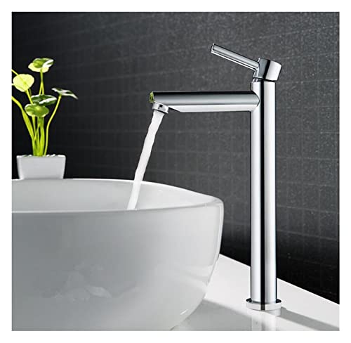 Grifo de lavabo alto monomando para agua fría y caliente en baño moderno modelo A