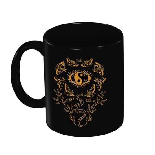 Pyramid International Letter Shoppe (Angel Numbers & Moths) Black 11Oz Mug - 10Oz / 315Ml Ceramic Mug - One Size