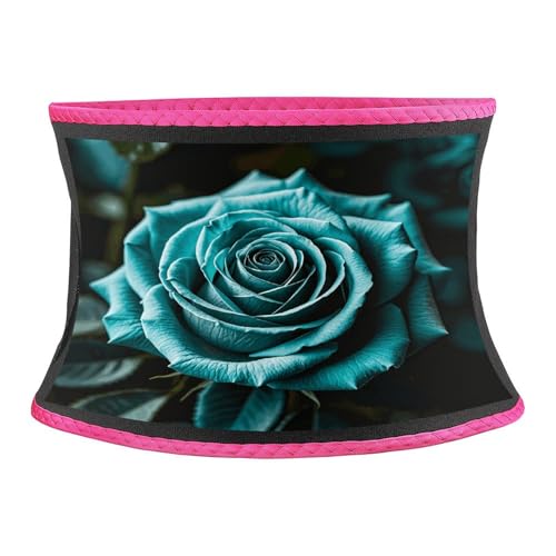 Faja Cinturilla Estampada Teal Gray Rose Para Entrenamiento miniatura 1