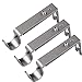 ANCLLO - Set di 3 staffe per tende in nichel satinato per asta da 3/4", regolabile (argento)