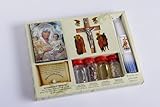 Jerusalem Big Set Holy Samples: Olive Wood Cross, Soil, Olive Oil & Frankincense Incense (1 Set, 4 Items, 1 Piece)