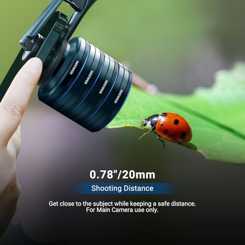 Image of NEEWER Phone Macro Lens Kit, 4 Pcs Stackable Magnetic Closeup Lens Attachment Set with 17mm Threaded Clamp, Clip On Photography Accessories Compatible with iPhone Android Samsung, LS-87