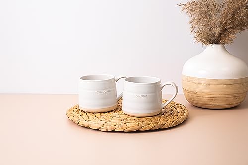 MIKASA Stoneware 2pc 380ml Cosy Mugs, 'I Love You', Gift Boxed, White, 9.7 cm (W) x 8.1 cm (H) - Image 3