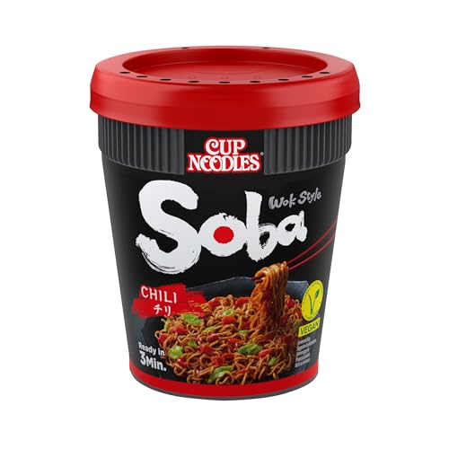 Nissin Cup Noodles Soba Cup – Chili, 8er Pack, Wok Style Instant-Nudeln japanischer Art, mit Chili-Sauce, -Schoten & Gemüse, schnell im Becher zubereitet, asiatisches Essen (8 x 90 g) – Bild 3
