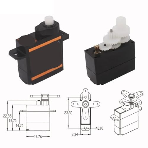 Servo digital 4,3g impermeable compatible con ES9051 micro servo RC coche avión 2