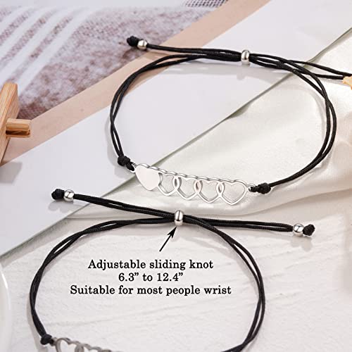 Image of Tarsus 2 /3 /4 /5 /6 Pcs Best Friend Bracelets Bff Matching Heart Bracelet