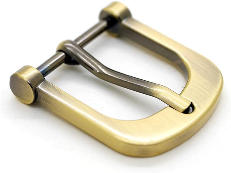 CRAFTMEMORE 4pcs 1 Inch Metal Belt Buckle Single Prong Buckles Leather Craft Accessories SC53- Pick Color (Brushed Brass)