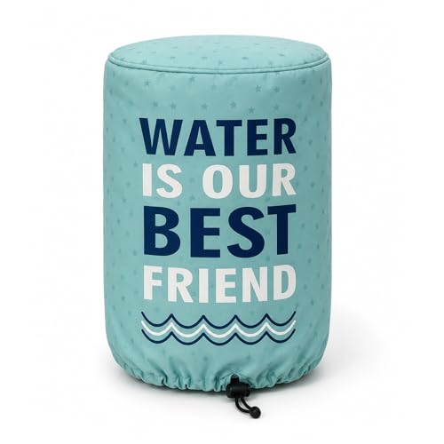 Image of Swayam 20 Litre Bottle Cover for Home & Office | Bottle Protector | Lace Closure at Bottom | Machine Washable | Environment Friendly | Digitally Printed | 42cm x 42cm x 30cm