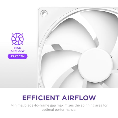 NZXT F140P | 140mm Static Pressure PC Case Fan | Ideal for Radiators & Heatsinks | High Static Pressure | Rear Chamfer Intake | Fluid Dynamic Bearings | Low Noise | PWM Control | White 2