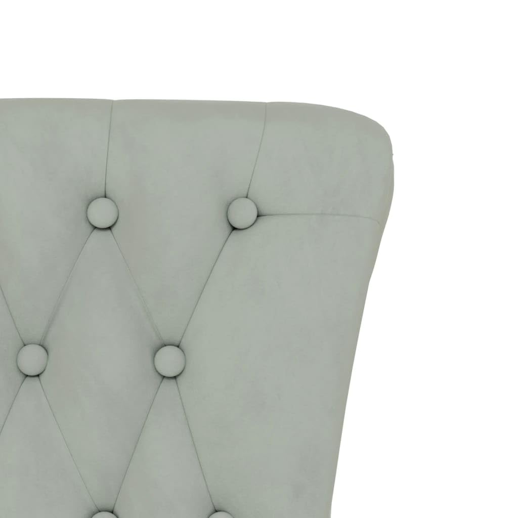 vidaXL Sillón de Respaldo Alto, Silla Tapizada con Botones, Butaca Sofá de Descanso, Sillón Decorativo para Salón Dormitorio, Terciopelo Gris Claro