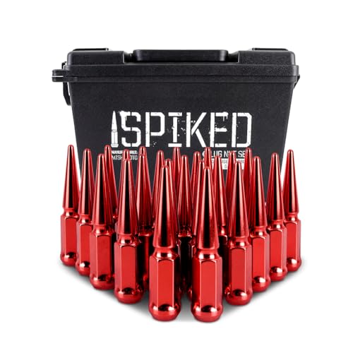Image of Mishimoto Spiked Lug Nuts, M12x1.5, 24-PC Set, Red